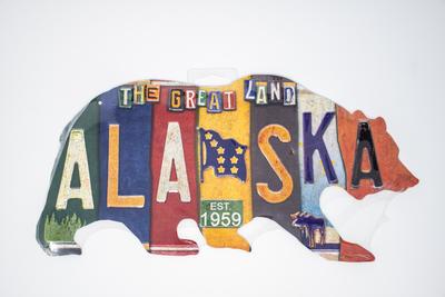 License Plate Die Cut Bear