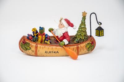 Ornament - Santa In Canoe