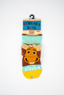 Infant Sock Fold Over Moose