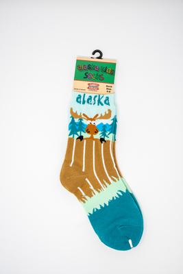 Youth Sock Moose Over Fence