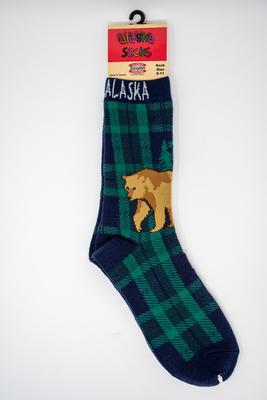 Frontier Plaid Bear Sock