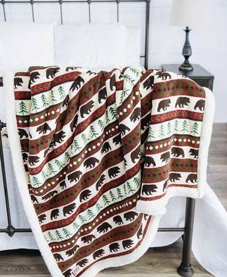 Sherpa Throw - Bear Fair Isle