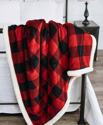Sherpa Throw - Red Plaid