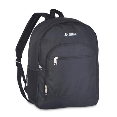 Casual Backpack W/ Side Mesh Pocket: Black