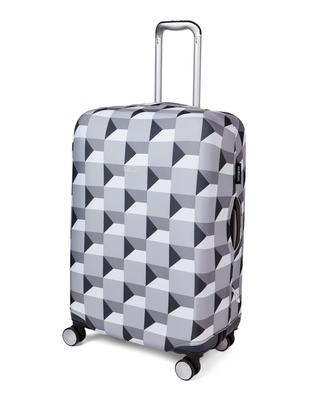 Printed Luggage Cover: Md - Infinity Grey