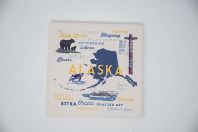 Alaska Topo + Icons Coaster