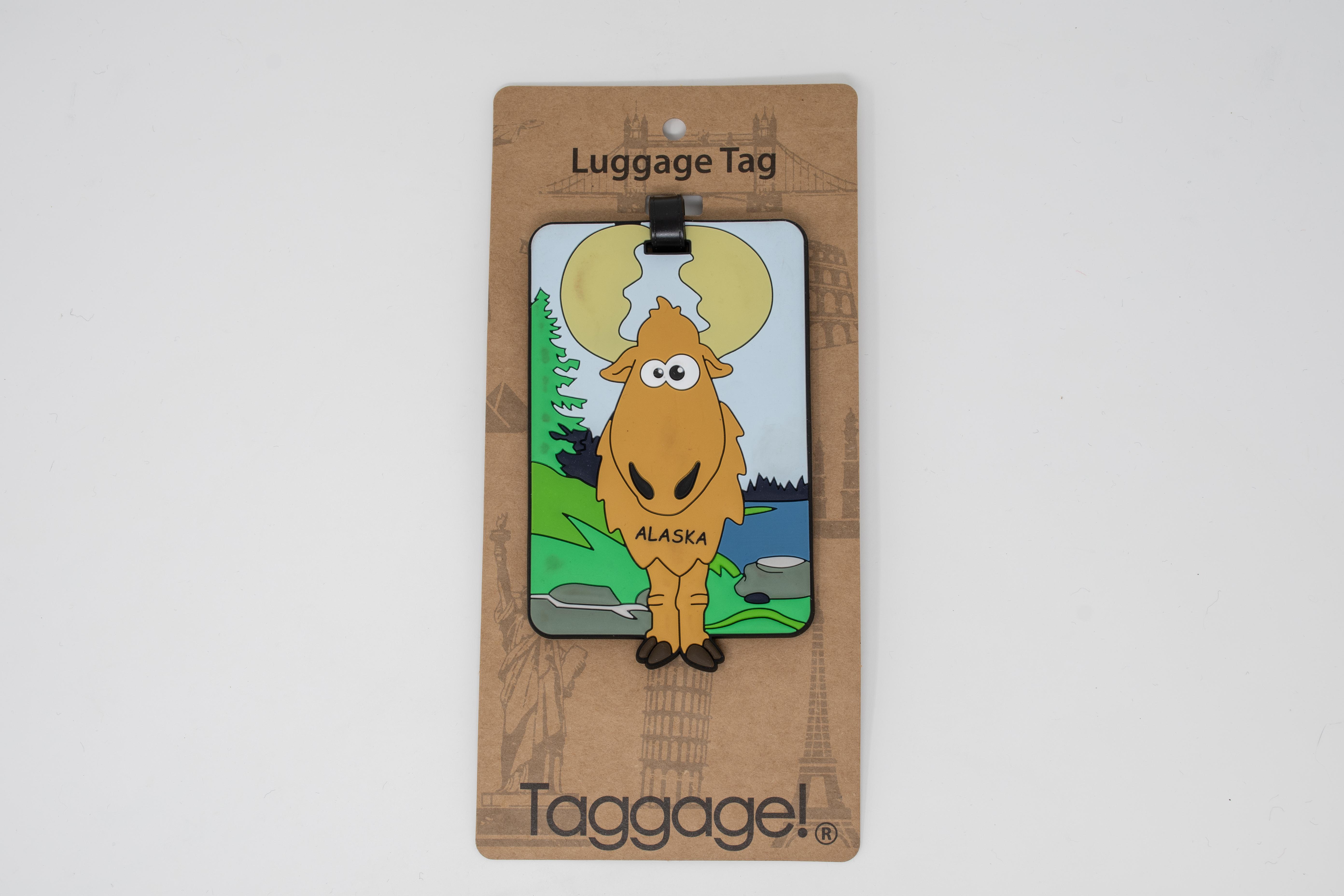  Luggage Tag - Lg Square Moose