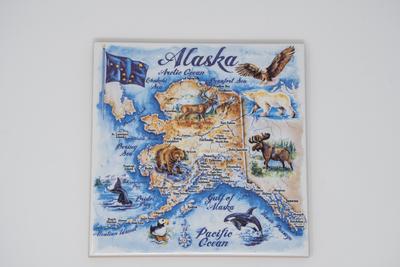 Ak Map Watercolor Trivet