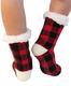  Red Plaid Plush Sock
