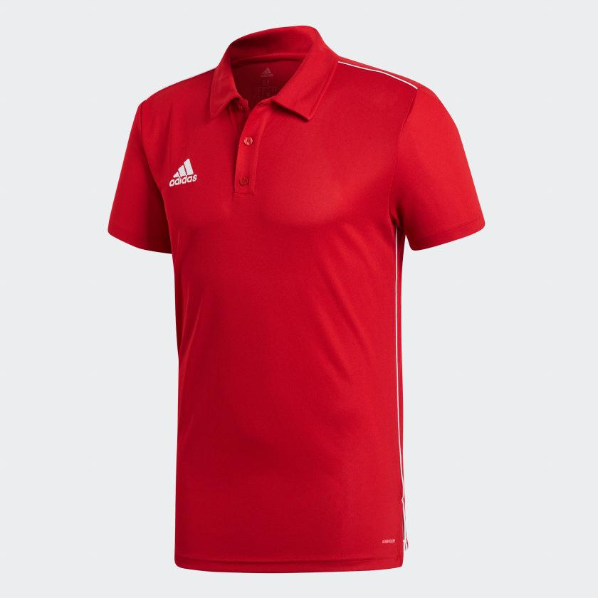  Core 18 Climalite Polo Shirt - Power Red/White
