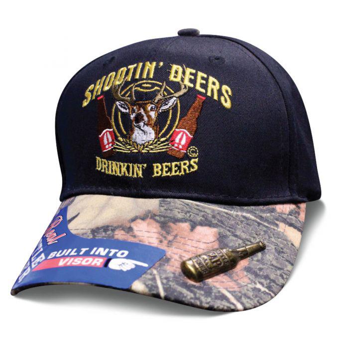  Shootin ` Deers Drinking Beers Hat : W/Bottle Opener
