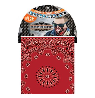 Rap-a-cap Multi Purpose Neck Scarf: Red Paisley