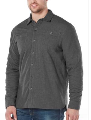 Fleece Lined Shirt Jacket - Charcoal Solid