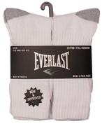 Everlast Socks: Crew - White W/ Grey Heel (6pk)