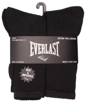 Everlast Socks: Crew - Black (6pk)
