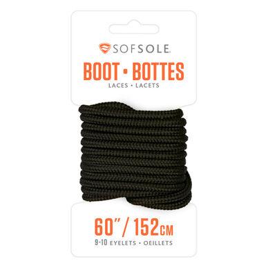  Sof Sole : Round Boot Lace - Black Waxed 60 