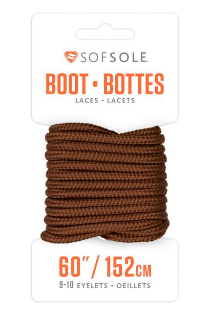  Sof Sole : Round Boot Lace - Brown Waxed 60 