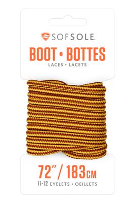 Round Boot Lace - Brn/blk Waxed 72 In