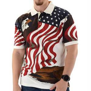  Polo Shirt Short Sleeve : Eagle Flag - Natural