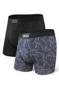 Vibe Boxer Brief 2pk (solid+pattern) Solid Black/pattern