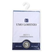 Umo Lorenzo 3pk Handkerchiefs - White
