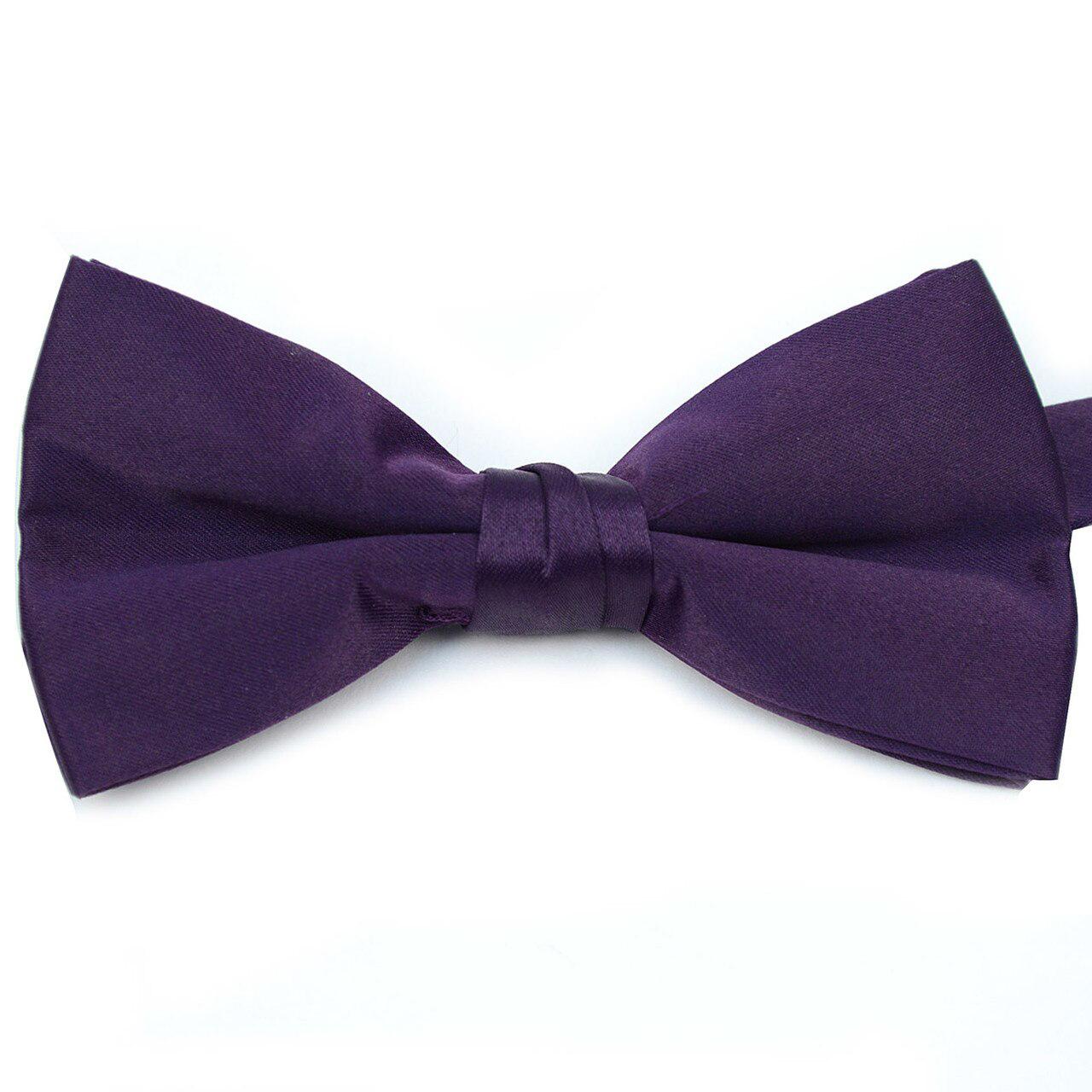  Solid Bow Tie Boxed - Dark Purple