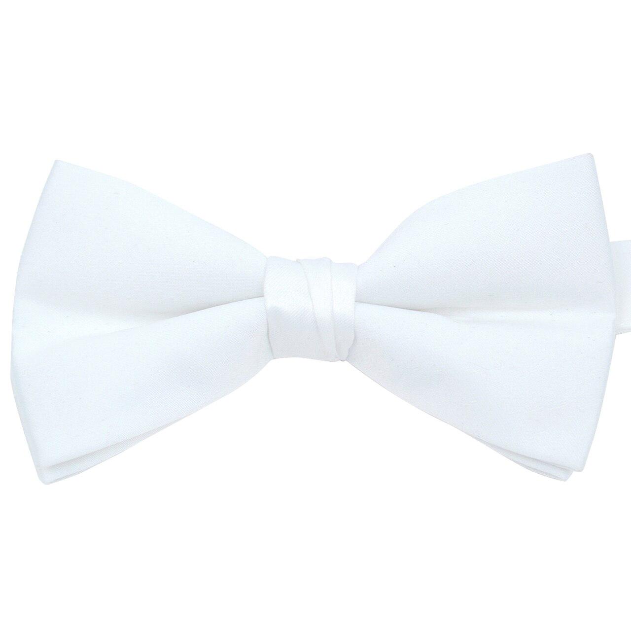  Solid Bow Tie Boxed - White