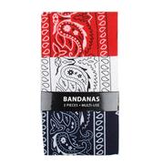 Bandanas 3pk: Paisley - Red/white/navy