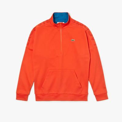 Zip Standup Neck Sweatshirt - Orange/blue