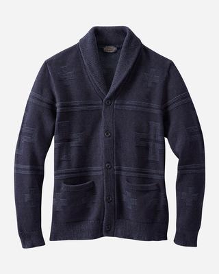 Cross Motif Cardigan: Navy Blue