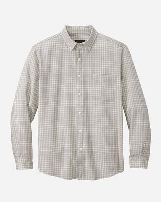 Airloom Merino Sir Pendleton Shirt: Ivory/grey Mix Check