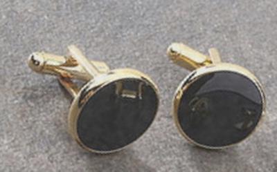 Cuff Link Set Black/ Gold
