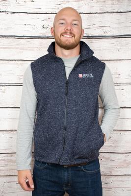 Unisex Hthr Flc Fz Vest- Navy Hthr