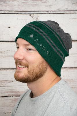 Hat - Grey Green Stripes