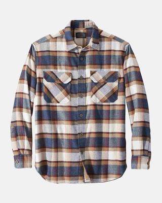 Burnside Flannel Shirt: Blue/cream/henna Plaid