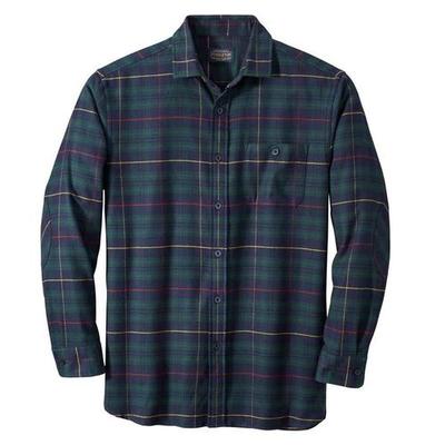Cascade Flannel Shirt: Green/navy/red Plaid
