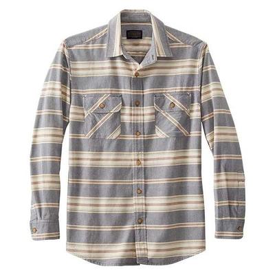Beach Shack Shirt: Indigo/rust Stripe