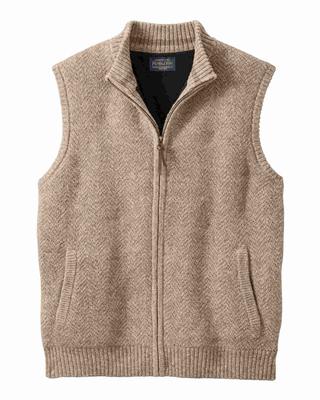 Shetland Zip Vest: Coyote Tan Heather