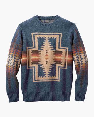 Shetland Harding Crewneck Sweater: Navy Harding