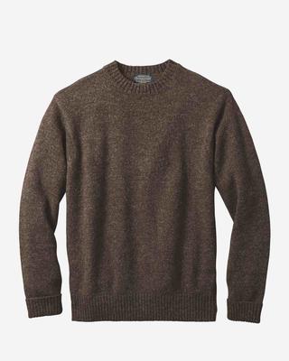 Shetland Crewneck Sweater: Dark Brown Mix