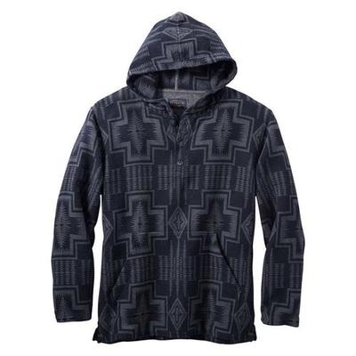 Driftwood Popover Hoodie: Black/grey Harding