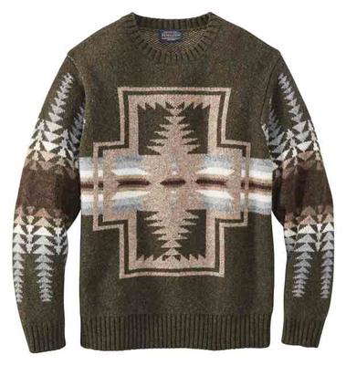 Shetland Harding Crewneck Sweater: Green