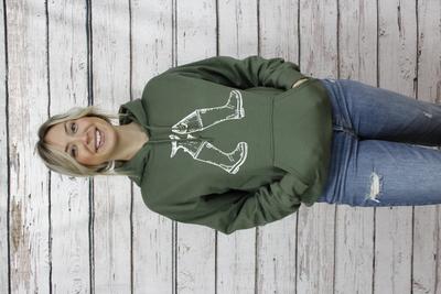 Boots + Salmon Hoody