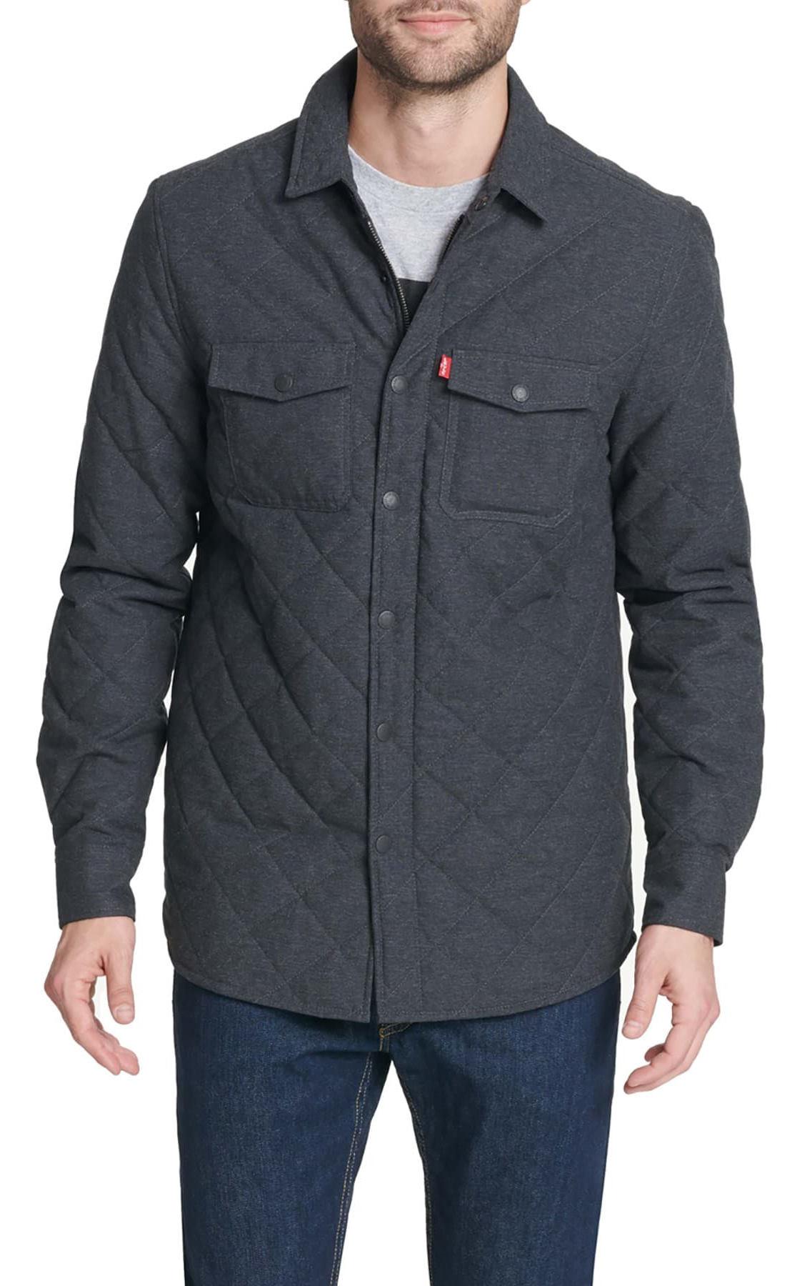  Levi's Diamond Quilted Shacket - Charcoal
