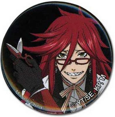 Button - Black Butler Grell With Scissors