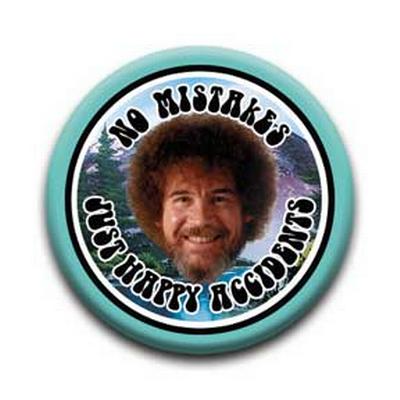 Button : Bob Ross - No Mistakes