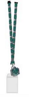 Lanyard W/ Badge Holder & Rubber Charm - Slytherin Pattern