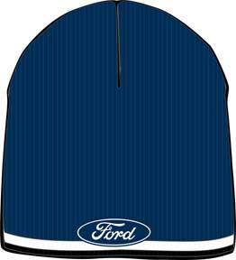  Knit Beanie - Ford Oval Navy Striped