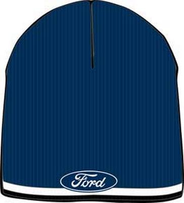 Knit Beanie - Ford Oval Navy Striped