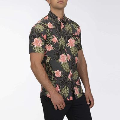Lanai Stretch Woven S/s: Button Down - Anthracite